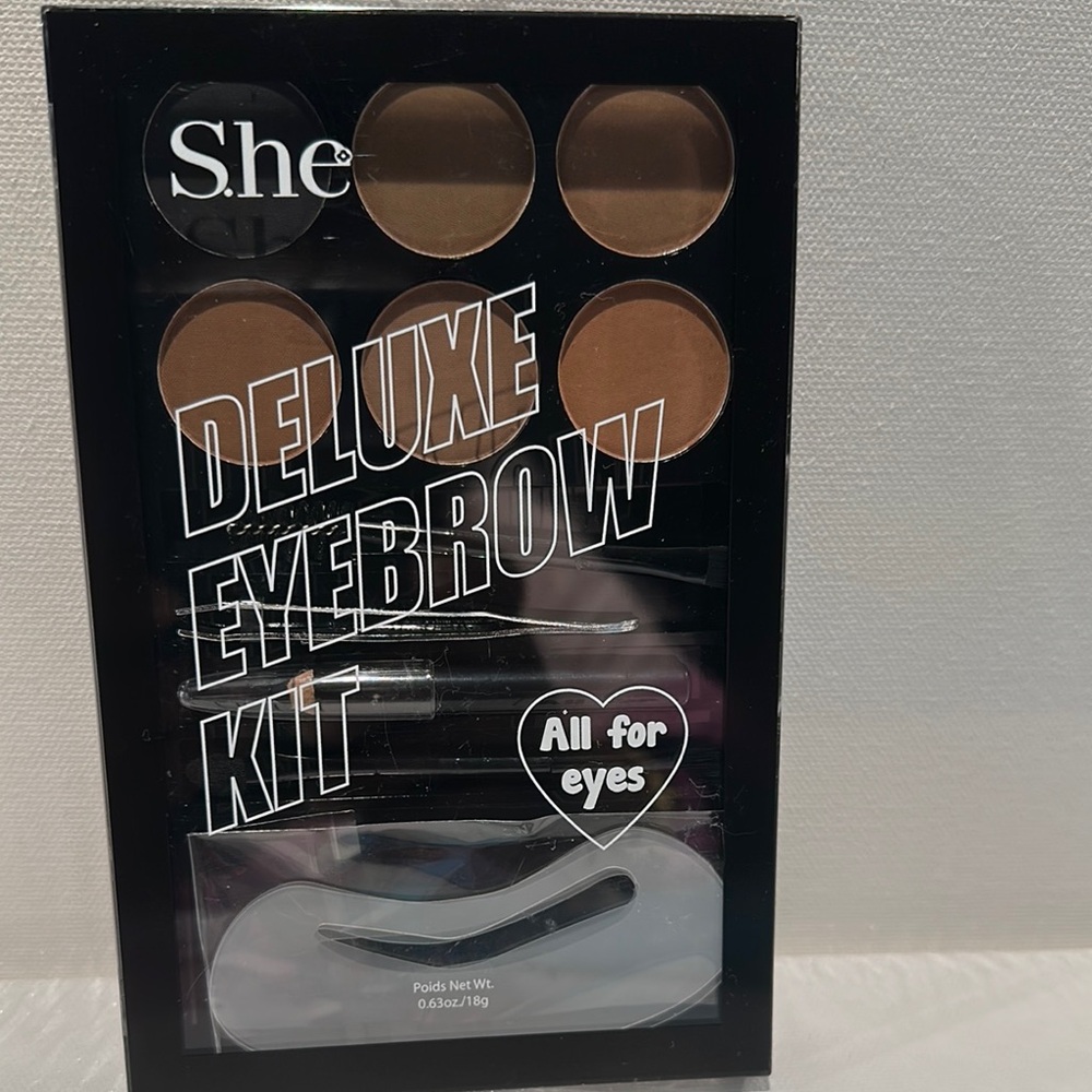 SHE Deluxe Eyebrow Kit for Prepping, Stenciling, Setting and Highlighting.